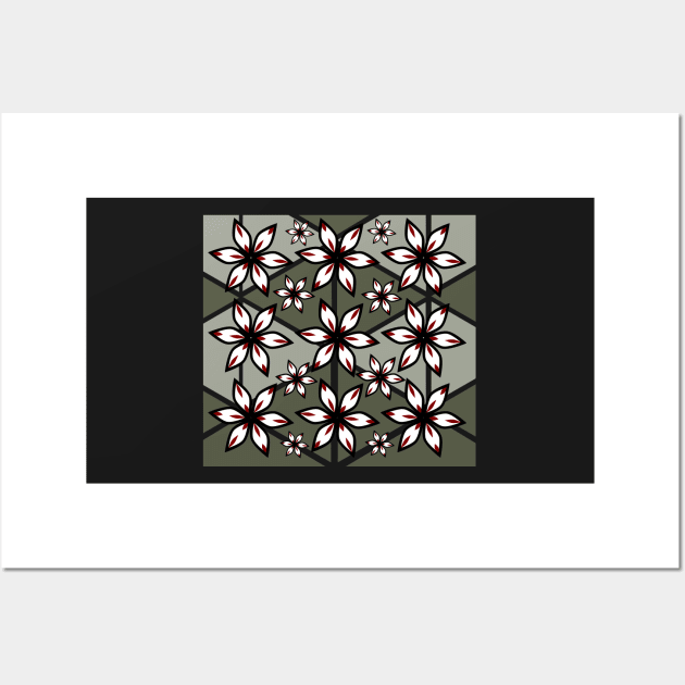 Flowers and triangular patterns Wall Art by cocodes